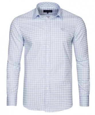 Koszula Armani Jeans błękitna w kratkę Regular Fit logo