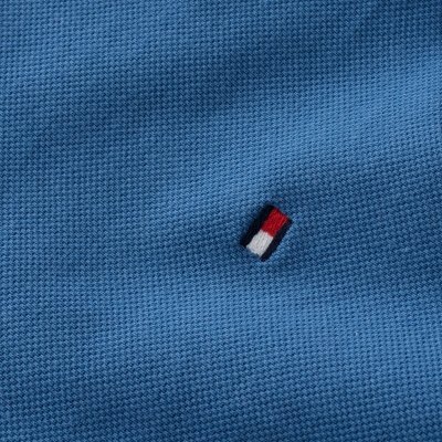 Polówka polo Tommy Hilfiger damska niebieska Slim Fit małe logo bawełniana