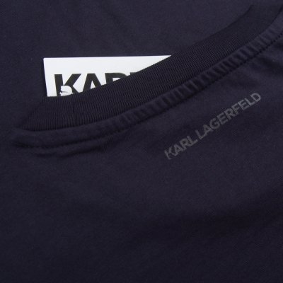 Karl Lagerfeld t-shirt koszulka granatowa duże logo bawełniana