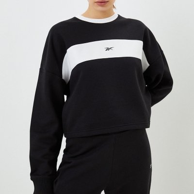 Reebok komplet dresowy bawełniany damski spodnie bluza czarny