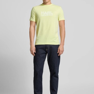 Karl Lagerfeld t-shirt koszulka żółta męska duże logo