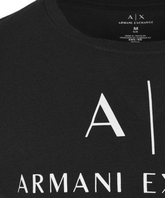 T-shirt Armani Exchange duże logo koszulka męska czarna bawełniana