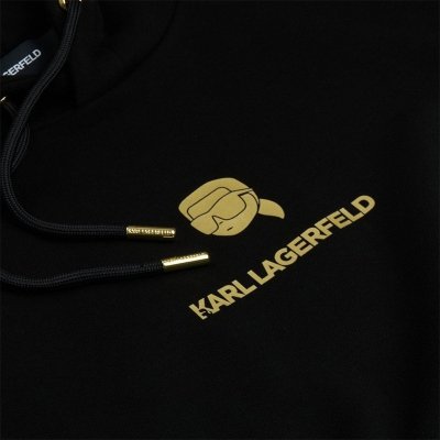 Bluza Karl Lagerfeld męska z kapturem czarna bawełniana