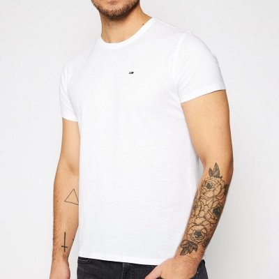 T-shirt Tommy Jeans koszulka męska z okrągłym dekoldem biała