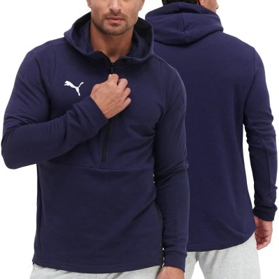 Puma bluza męska granatowa dresowa bawełniana z kapturem