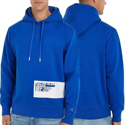 Bluza Calvin Klein Jeans męska niebieska z kapturem