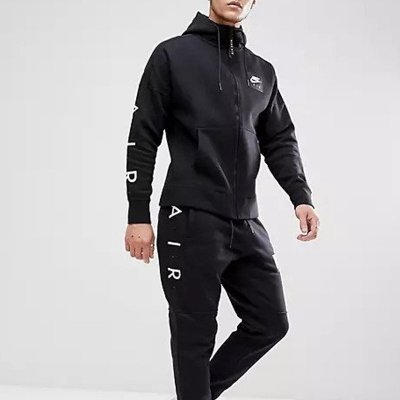  Nike Air komplet dresowy bawełniany męski spodnie bluza z kapturem czarny