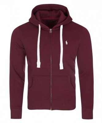 Ralph Lauren bluza męska rozpinana z kapturem bordowa