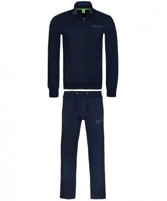 Komplet dresowy spodnie bluza Hugo Boss męski granatowy bluza ze stójką