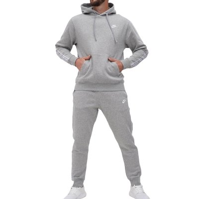 Nike komplet dresowy bawełniany męski spodnie bluza z kapturem szary