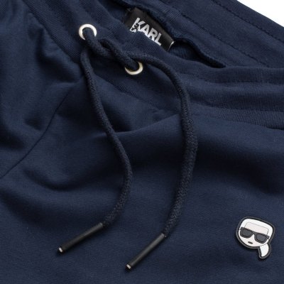 Spodnie damskie Karl Lagerfeld granatowe bawełniane
