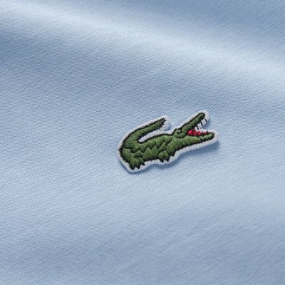 T-shirt koszulka Lacoste męska błękitna z okrągłym dekoldem bawełniana