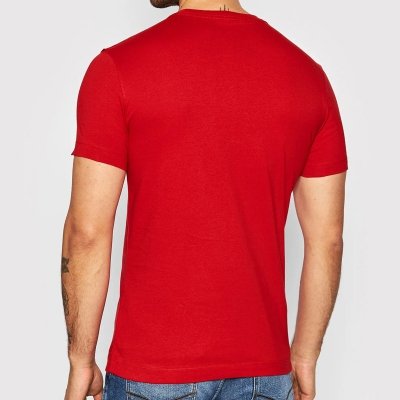 T-shirt Calvin Klein Jeans koszulka męska z okrągłym dekoldem czerwona