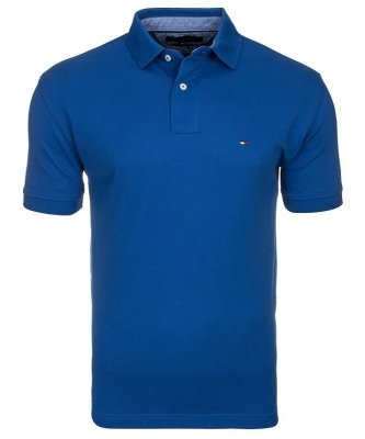 Polówka polo Tommy Hilfiger męska niebieska małe logo bawełniana