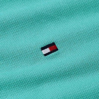 Polówka polo Tommy Hilfiger męska morska zieleń Regular Fit małe logo bawełniana