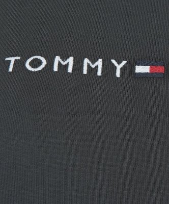 Bluza Tommy Hilfiger damska duże logo grafitowa bawełniana