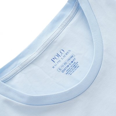 T-shirt damski Polo Ralph Lauren z okrągłym dekoldem błękitny