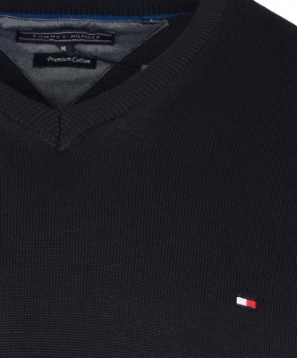 Sweter męski Tommy Hilfiger granatowy bawełniany