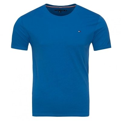 T-shirt Tommy Jeans koszulka męska z okrągłym dekoldem niebieska