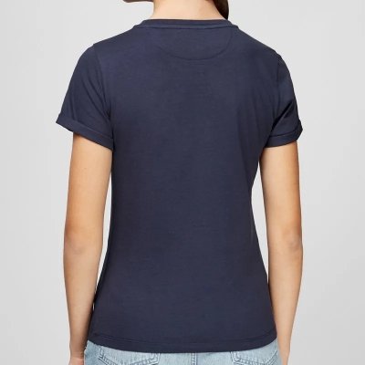 T-shirt damski Hugo Boss z okrągłym dekoldem granatowy