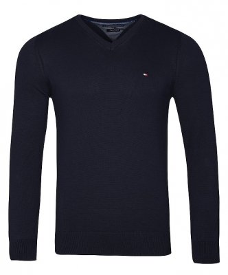 Sweter męski Tommy Hilfiger granatowy bawełniany