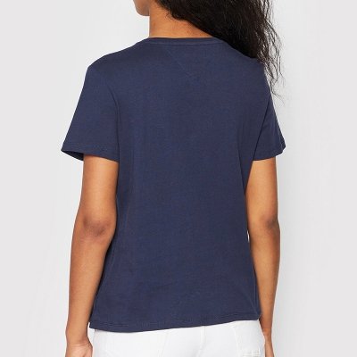 T-shirt Tommy Jeans koszulka 2 sztuki bluzka damska granatowa i biała