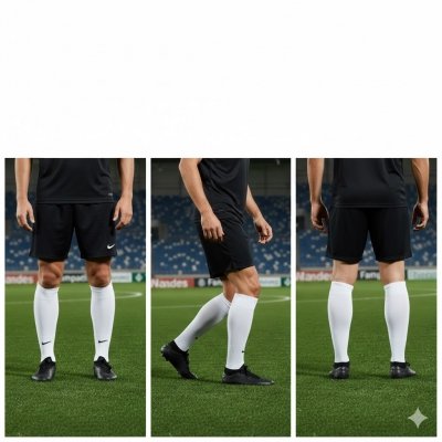 Nike długie skarpety piłkarskie getry sportowe białe