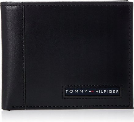Portfel Tommy Hilfiger męski czarny na banknoty karty i dokumenty skórzany
