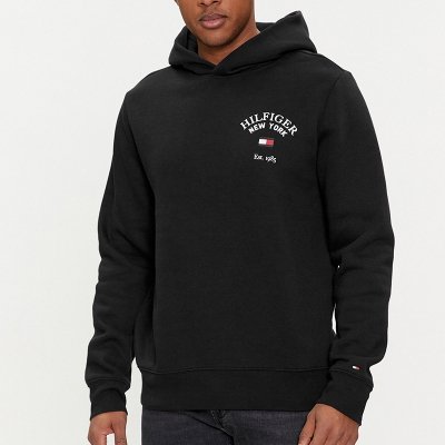 Bluza Tommy Hilfiger męska czarna kangurka z kapturem 