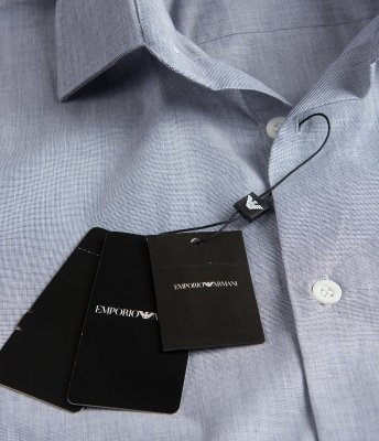 Emporio Armani koszula szara Modern Fit męska logo