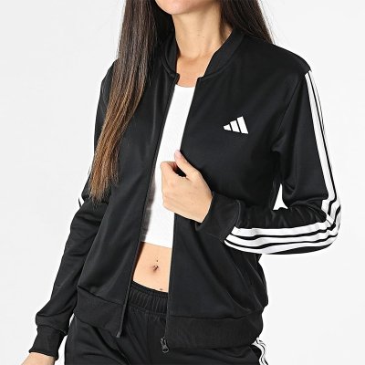 Adidas komplet dresowy czarny damski spodnie bluza 