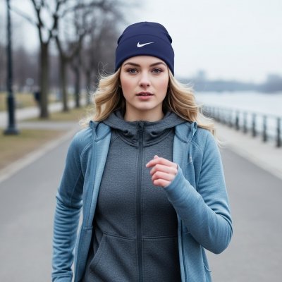 Nike czapka zimowa granatowa logo unisex sportowa