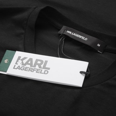 Karl Lagerfeld t-shirt koszulka czarna duże logo bawełniana