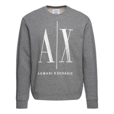 Bluza Armani Exchange męska szara duże logo bawełniana