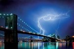 Brooklyn Bridge (New York, Lightning) - plakat