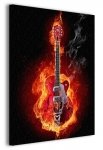 Obraz do salonu - Ognista gitara - 90x120cm