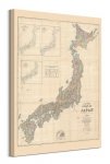 Stanfords Mapa Japonii 1879 - obraz na płótnie