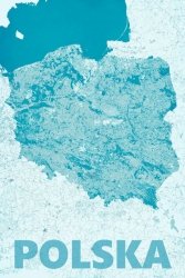 Polska, modern blue - mapa