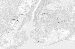 Fototapeta - Nowy Jork - czarno-biała mapa miasta