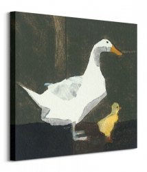Kaczka i kaczątko - obraz na płótnie