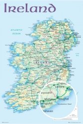 Mapa Irlandii - plakat
