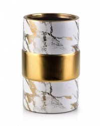 Wazon ceramiczny - Biało złoty Cristie Gold 20cm