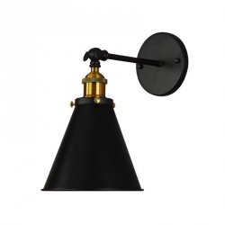 Lampa na ścianę - Kinkiet Loftowy - Czarny - Rubi W1