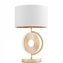Lampka nocna Glamour Biało złota - Lampa stołowa Monteroni