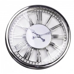 Zegar ścienny ażurowy - Srebrny 50cm