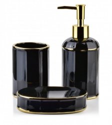 Komplet łazienkowy           czarno-złoty 350ml - CIRI BLACK 