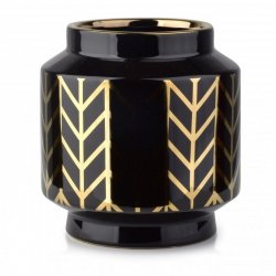 Wazon ceramiczny - Czarno złoty Maritta 19cm