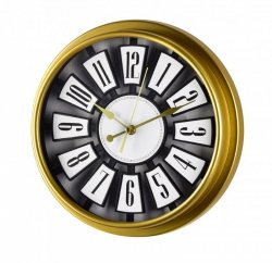 Zegar ścienny - Czarno złoty - 30cm