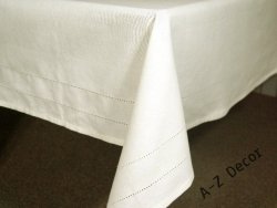 Obrus na stół - Kremowy - Bawełna - 150x300cm 