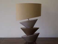 Lampa Stołowa - Geometria Brązowa - 40x27x62cm